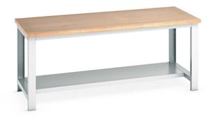 Bott MPX Top Workbench with Half Shelf - 2000Wx900Dx840mmH Industrial Bench with Half Depth Shelf Under for Storage 41004019.** 